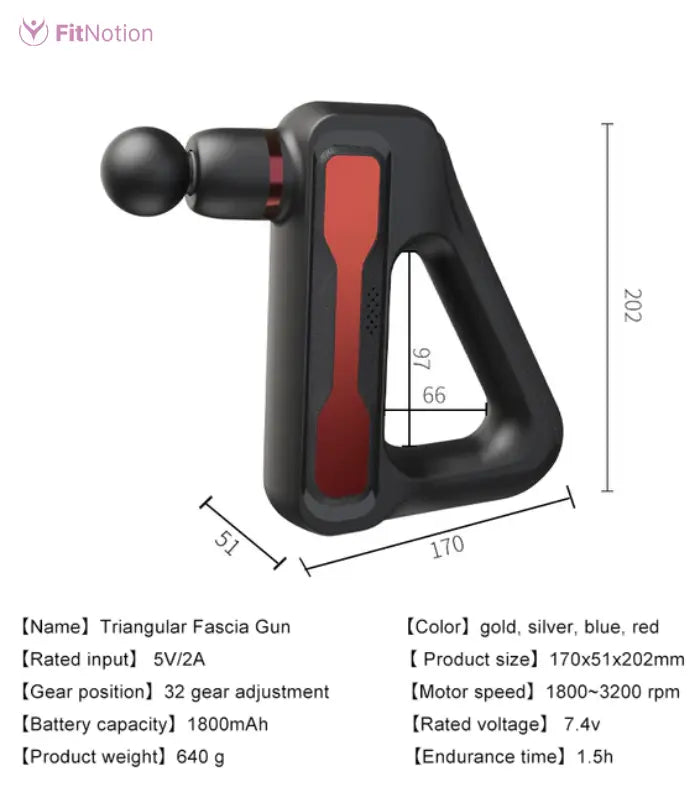 Fascial Gun Massager HB-003 with 8 Massage Heads
