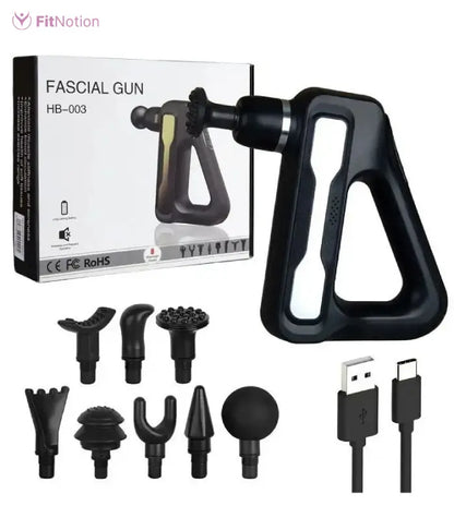 Fascial Gun Massager HB-003 with 8 Massage Heads